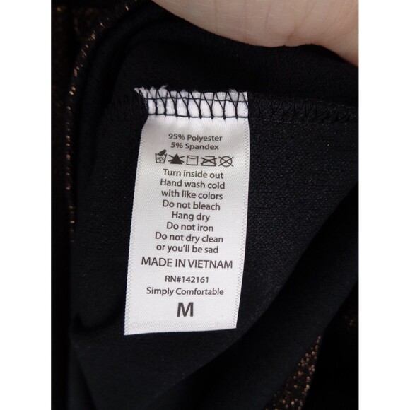 LuLaRoe Elegant Amelia Black Bronze Rose Gold Shimmer Size Medium New - Picture 14 of 14